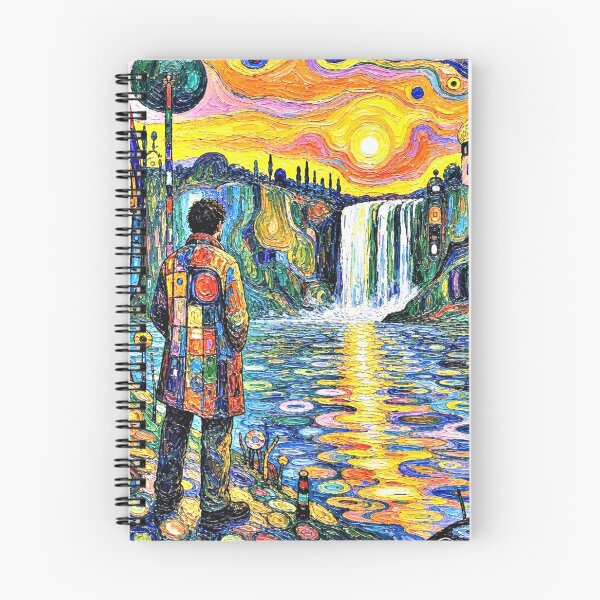 Item preview, Man gazes at waterfall designed and sold by George Hutton Hunter.