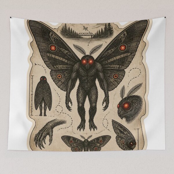 Item preview, Mothman Cryptid Field Notes Vintage Halloween designed and sold by StickyGuys.