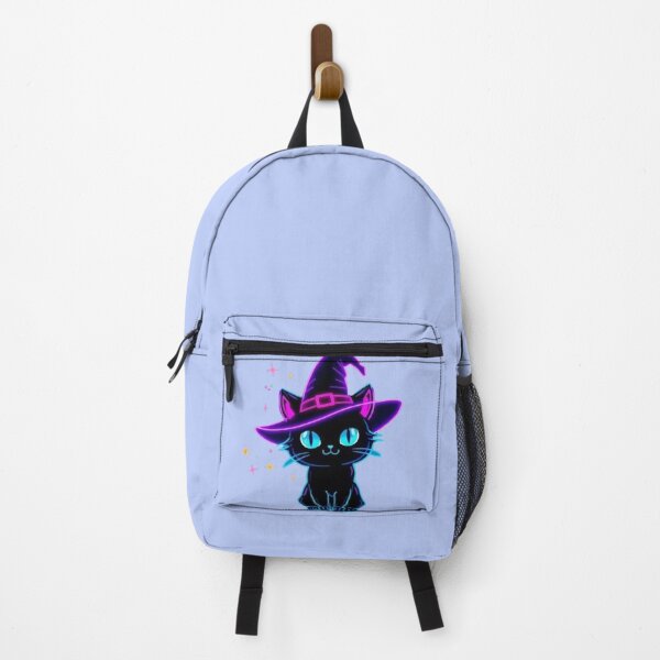 Item preview, Neon Black Cat Witch Kawaii Sticker | Glowing Halloween Cat designed and sold by Stylestickers55.