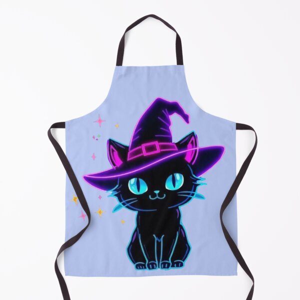Item preview, Neon Black Cat Witch Kawaii Sticker | Glowing Halloween Cat designed and sold by Stylestickers55.