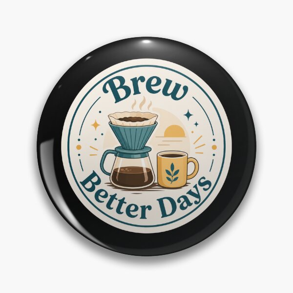 Item preview, Brew Better Days Coffee Badge  designed and sold by Sketchlegacy.