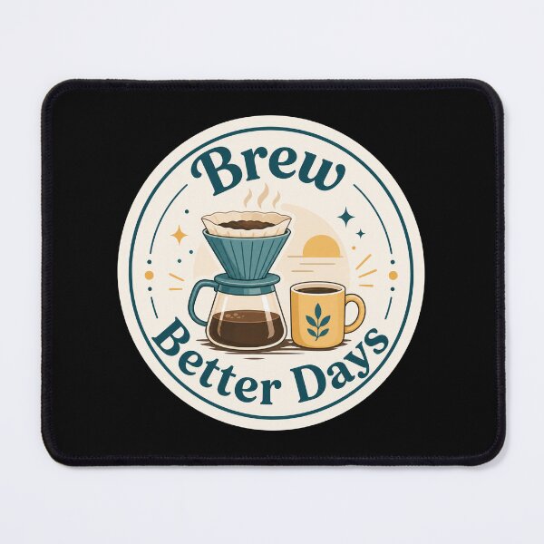 Item preview, Brew Better Days Coffee Badge designed and sold by Sketchlegacy.