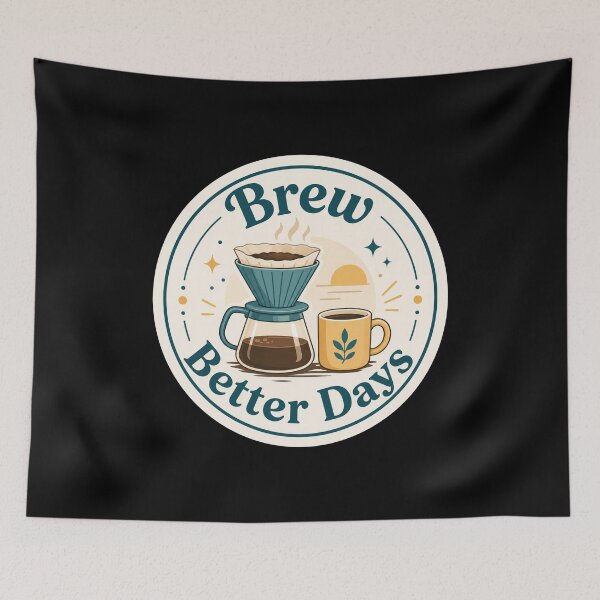 Item preview, Brew Better Days Coffee Badge designed and sold by Sketchlegacy.