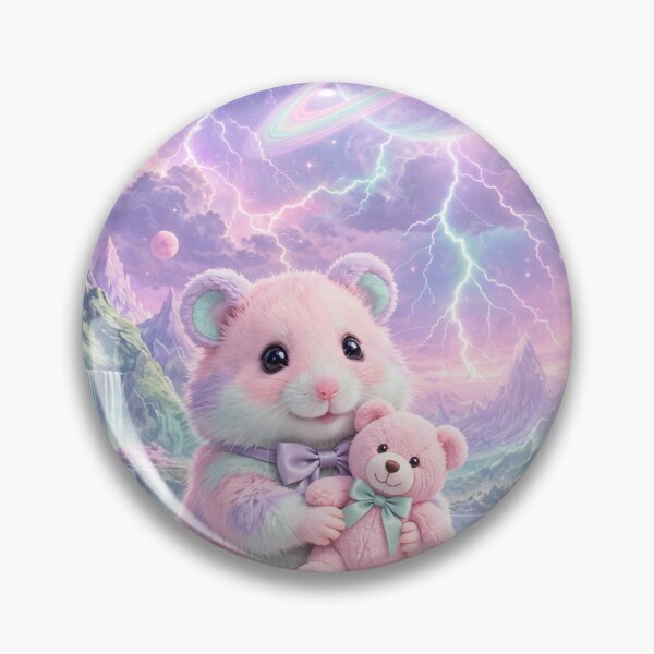 Item preview, Pastel Dream Hamster & Teddy Under Cotton Candy Planet designed and sold by 303 Visionary Prints .