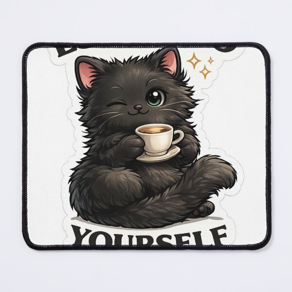 Item preview, Espresso Yourself Black Cat Sticker | Cute Coffee Cat Pun Gift designed and sold by Skedart.