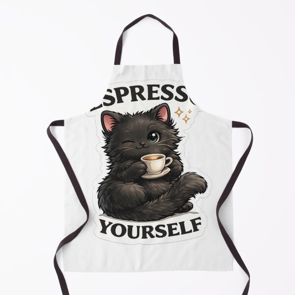 Item preview, Espresso Yourself Black Cat Sticker | Cute Coffee Cat Pun Gift designed and sold by Skedart.