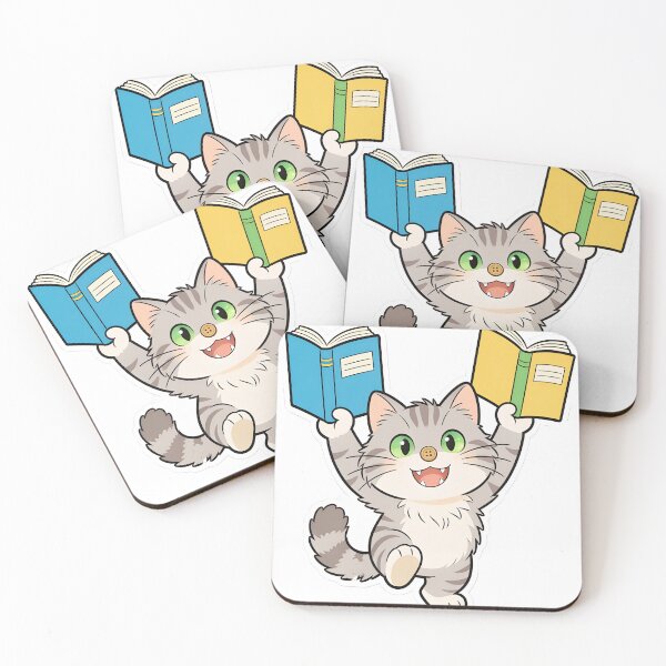 Item preview, Happy Gray Cat Celebrating Finished Homework | Back to School Sticker designed and sold by OksArtStudio.