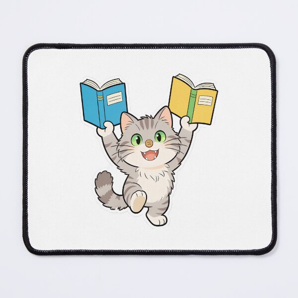 Item preview, Happy Gray Cat Celebrating Finished Homework | Back to School Sticker designed and sold by OksArtStudio.