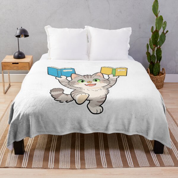 Item preview, Happy Gray Cat Celebrating Finished Homework | Back to School Sticker designed and sold by OksArtStudio.