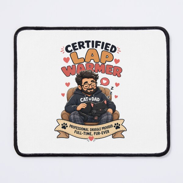 Item preview, Certified Lap Warmer Black Cat Dad Kawaii T-Shirt designed and sold by Ashley critters.