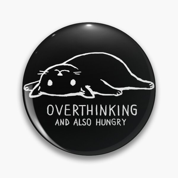 Item preview, Overthinking and Also Hungry Funny Lazy Cat Meme designed and sold by Dragstrider.