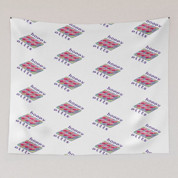 Item preview, Happy Pills RETRO (Purple on White) designed and sold by PawsitiveMum3.