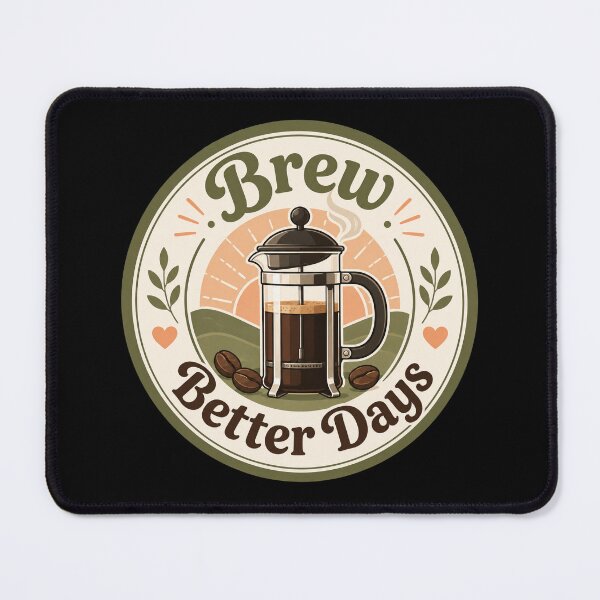 Item preview, French Press Better Days Coffee Badge designed and sold by Sketchlegacy.