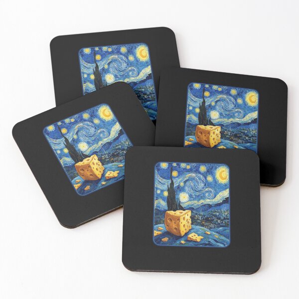 Item preview, Whimsical Cheese Block Swirling Night Sky Art designed and sold by snowry.