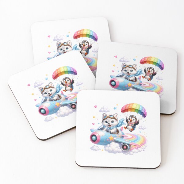 Item preview, Sky adventure with arctic fox and puffin designed and sold by QuirkNest Studio .