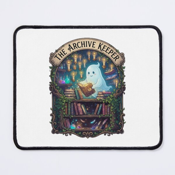 Item preview, The Archive Keeper | Friendly Library Ghost | Enchanted Haunted Library | Whimsical Fantasy Book Lover Sticker designed and sold by MrDev.