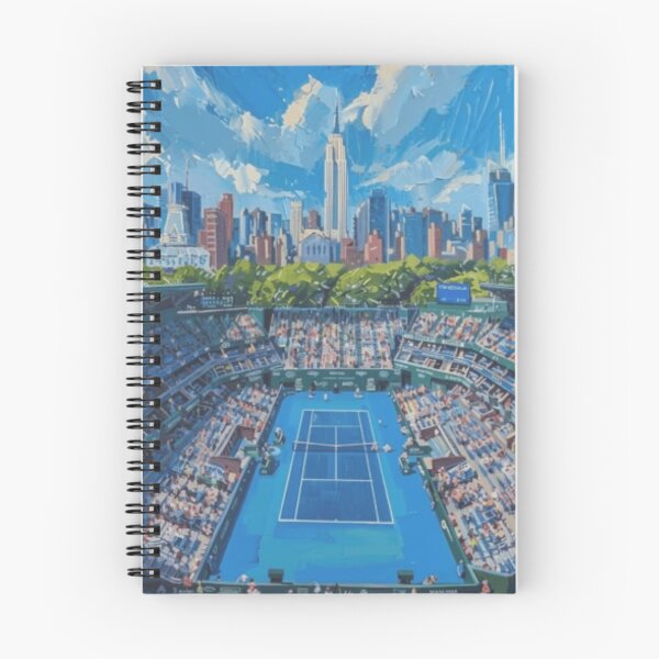 Item preview, New York City Tennis Court Skyline Oil Painting | Urban Sports Art Print designed and sold by Iceberg Comic Book Lounge.