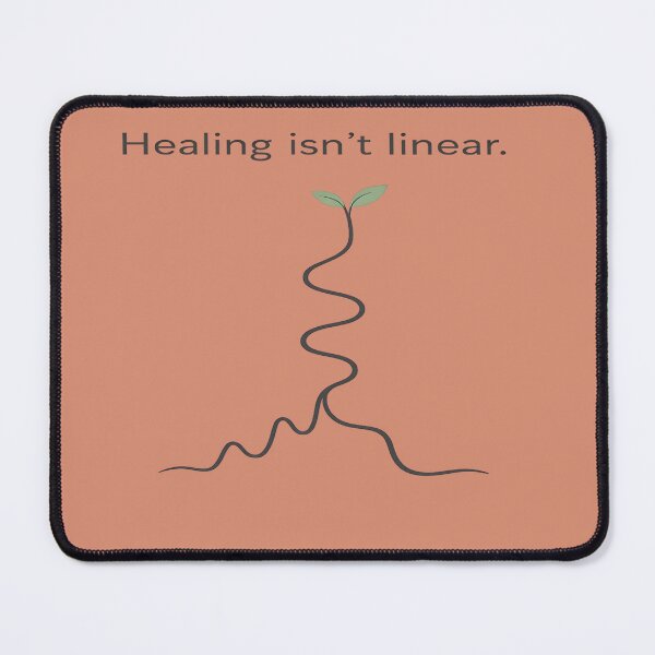 Item preview, Healing Isn't Linear Sprout Illustration | Mental Health Recovery Quote Design designed and sold by RizRay.