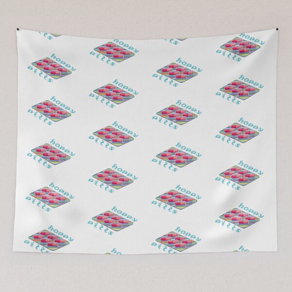 Item preview, Happy Pills RETRO (Aqua on White) designed and sold by PawsitiveMum3.