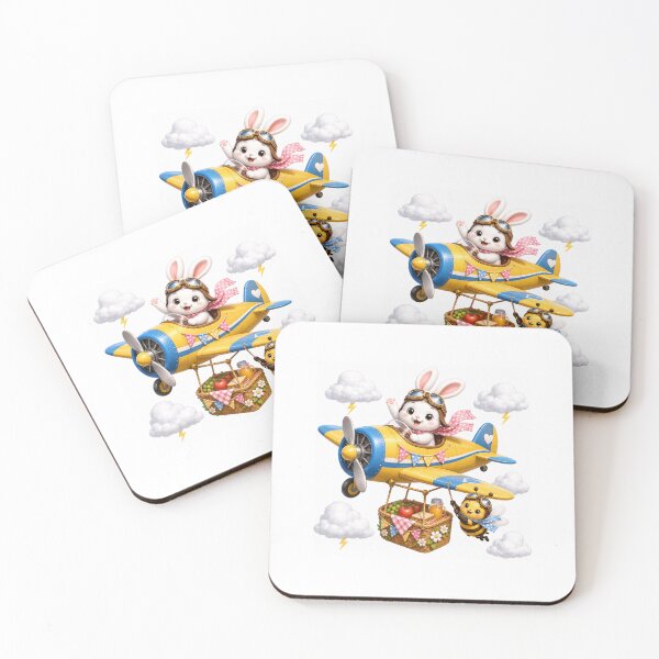 Item preview, Flying picnic with bunny and bee designed and sold by QuirkNest Studio .