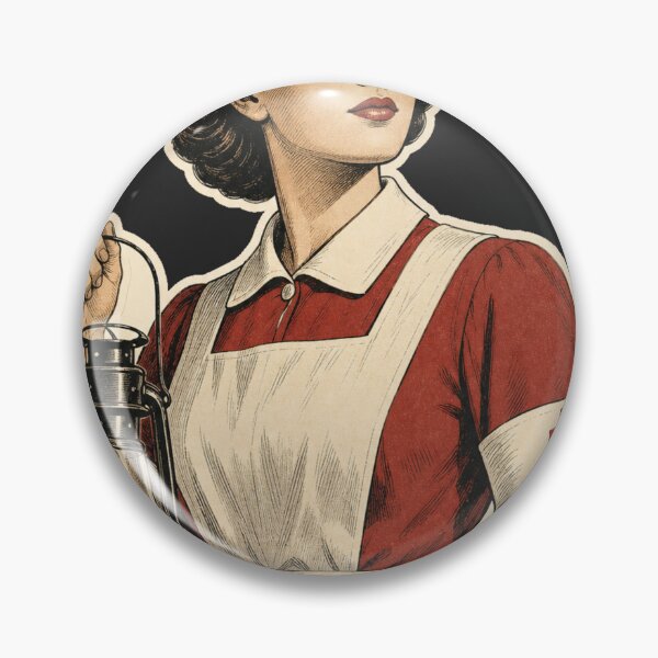 Item preview, Vintage Nurse with Lamp 1950s Retro Nursing Illustration  designed and sold by Arobinoz.