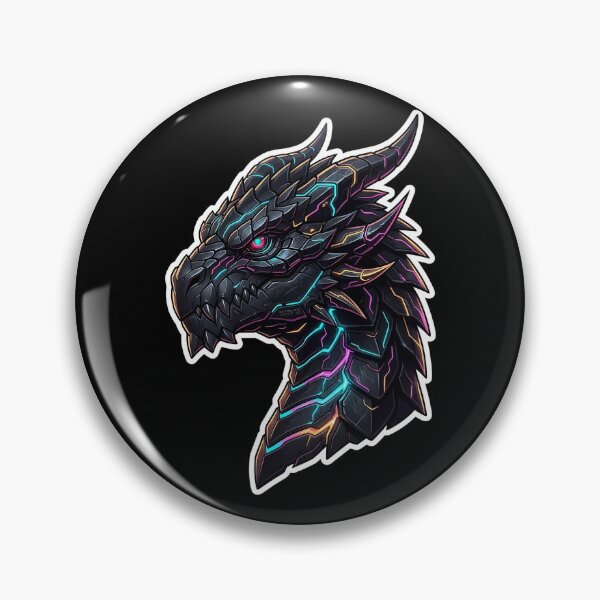 Item preview, Cyberpunk Mecha Dragon Head Neon Gaming Sticker designed and sold by bug4j_DragonLab.