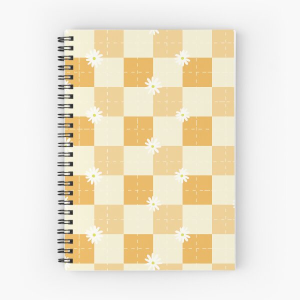 Item preview, Retro Mustard Yellow and Daisy Checkerboard Seamless plaid Pattern designed and sold by StoriesInGrain.