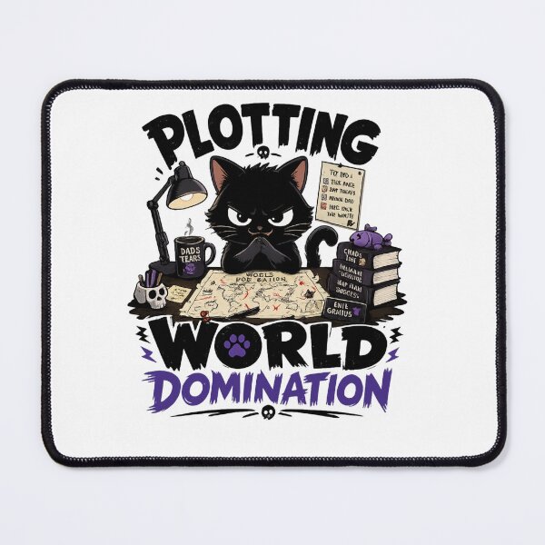 Item preview, Plotting World Domination Black Cat Dad Funny T-Shirt designed and sold by Ashley critters.