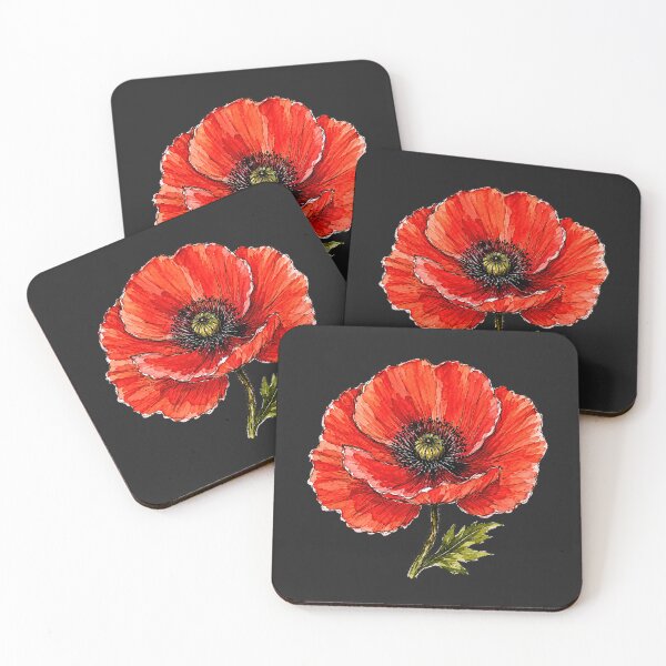 Item preview, Hand Drawn Poppy Watercolor Botanical Floral Illustration designed and sold by ColorSplash123.