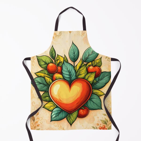 Item preview, Hearts 22 - Vintage Orange Heart and Leaves Art designed and sold by NikaNavi.