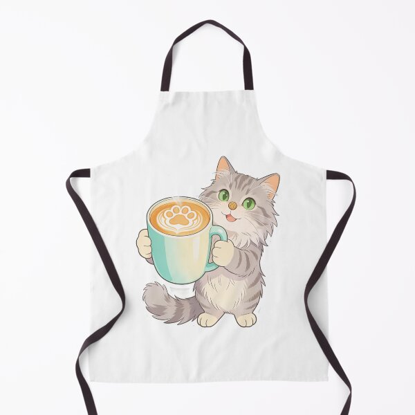 Item preview, Cute Gray Cat Holding a Coffee Mug with Paw Latte Art | Cozy Cat Sticker designed and sold by OksArtStudio.