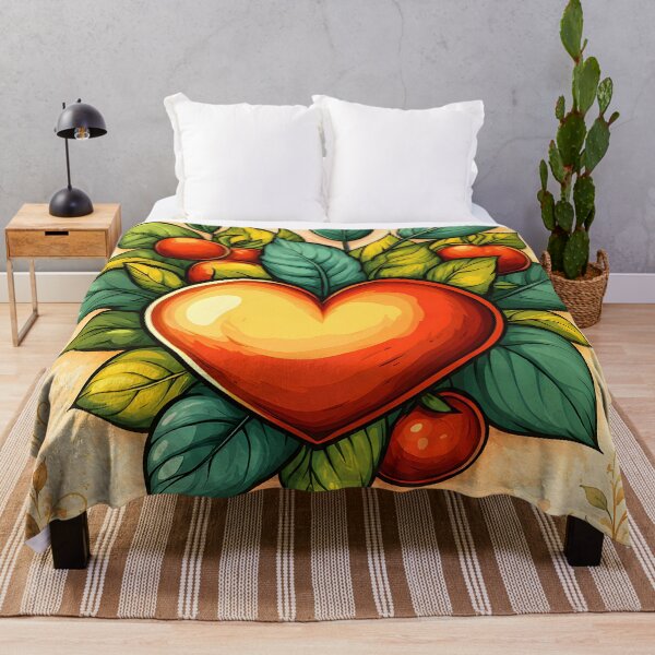 Item preview, Hearts 22 - Vintage Orange Heart and Leaves Art designed and sold by NikaNavi.