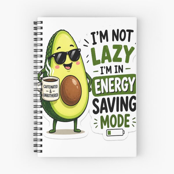 Item preview, Funny Avocado Sticker | I'm Not Lazy I'm in Energy Saving Mode | Cute Kawaii Coffee Lover Viny designed and sold by Irakalu.
