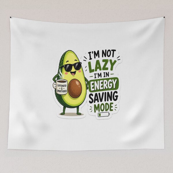 Item preview, Funny Avocado Sticker | I'm Not Lazy I'm in Energy Saving Mode | Cute Kawaii Coffee Lover Viny designed and sold by Irakalu.