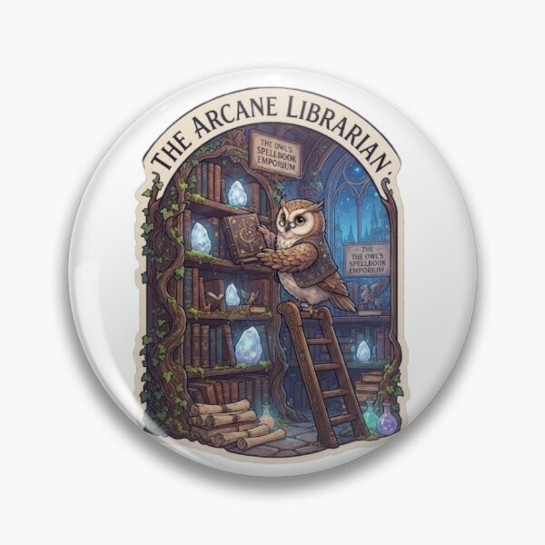Item preview, The Arcane Librarian | Owl's Spellbook Emporium | Enchanted Magic Library | Fantasy Owl Book Lover Sticker designed and sold by MrDev.