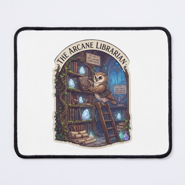Item preview, The Arcane Librarian | Owl's Spellbook Emporium | Enchanted Magic Library | Fantasy Owl Book Lover Sticker designed and sold by MrDev.