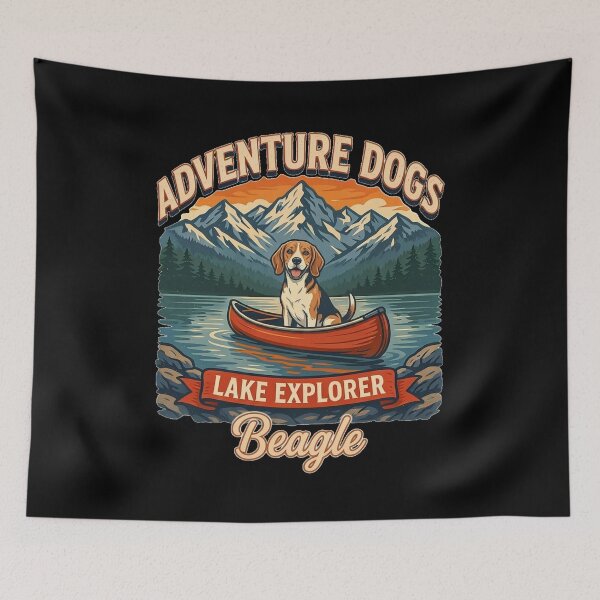 Item preview, Adventure Dogs – Lake Explorer | Beagle Vintage Canoe Camping designed and sold by No Excuses Supply.