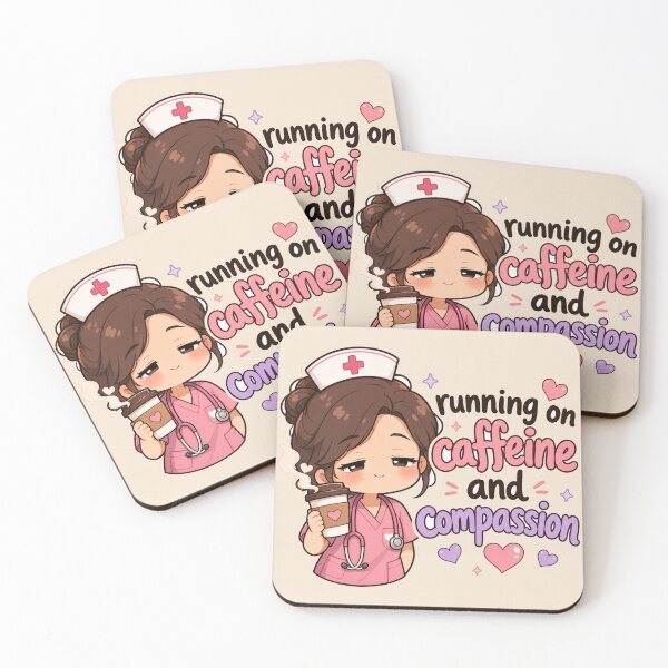 Item preview, Cute Kawaii Nurse Coffee Caffeine Compassion Funny Gift designed and sold by Arobinoz.