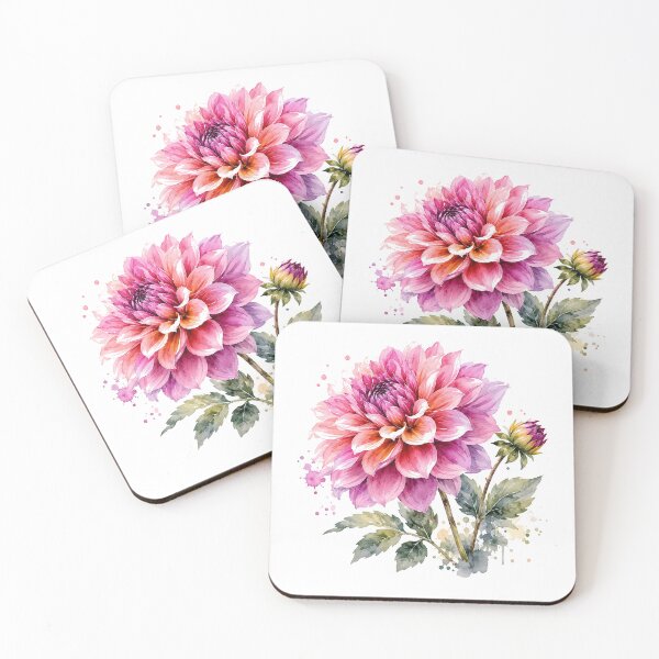 Item preview, Pink Dahlia Watercolor Floral Botanical Bloom designed and sold by Moizento.