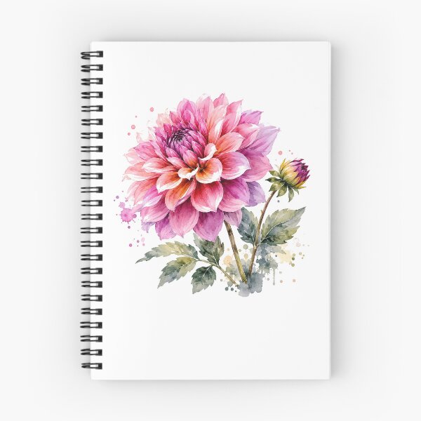 Item preview, Pink Dahlia Watercolor Floral Botanical Bloom designed and sold by Moizento.
