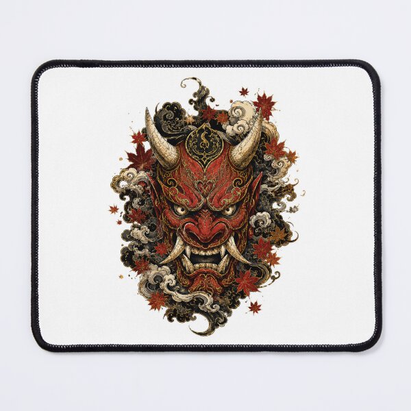 Item preview, Crimson Oni Mask | Japanese Hannya Demon | Samurai Yokai Art | Traditional Japanese Tattoo Style Sticker designed and sold by MrDev.