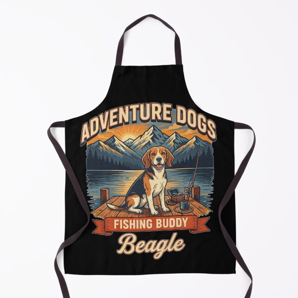 Item preview, Adventure Dogs – Fishing Buddy | Beagle Vintage Fishing designed and sold by No Excuses Supply.