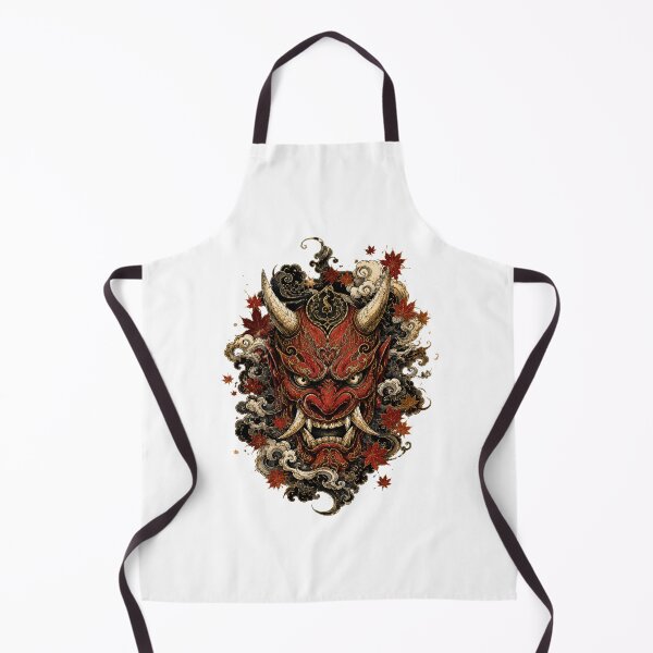 Item preview, Crimson Oni Mask | Japanese Hannya Demon | Samurai Yokai Art | Traditional Japanese Tattoo Style Sticker designed and sold by MrDev.