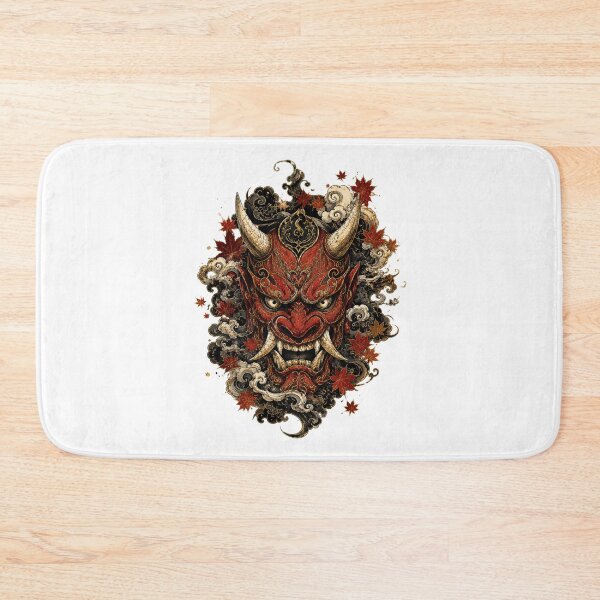 Item preview, Crimson Oni Mask | Japanese Hannya Demon | Samurai Yokai Art | Traditional Japanese Tattoo Style Sticker designed and sold by MrDev.