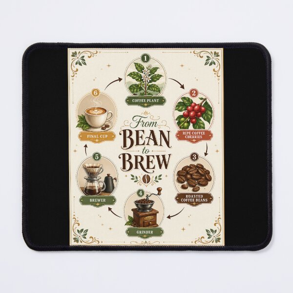 Item preview, From Bean to Brew Coffee Journey Poster  designed and sold by Sketchlegacy.