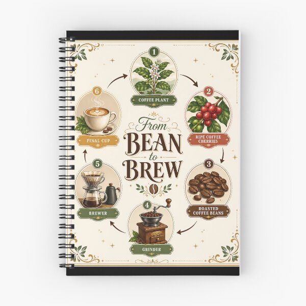 Item preview, From Bean to Brew Coffee Journey Poster  designed and sold by Sketchlegacy.