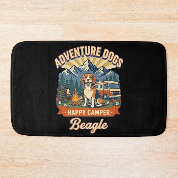 Item preview, Adventure Dogs – Happy Camper | Beagle Vintage Camping designed and sold by No Excuses Supply.