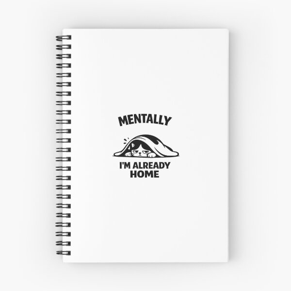 Item preview, Mentally I'm already home – Grumpy Minimalist Funny Cat designed and sold by SociallyDeadClub.