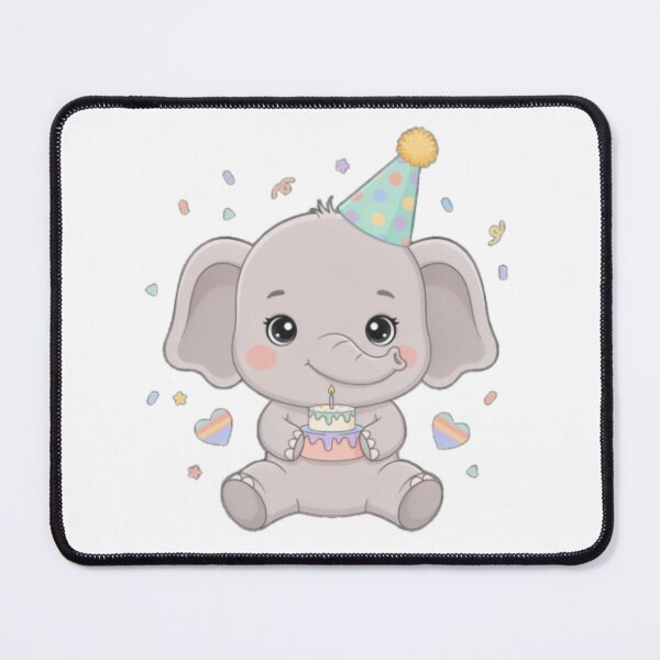 Item preview, A Cheerful Baby Elephant - Pastel Soft Grey, Birthday Gift designed and sold by DigitfanStudio.