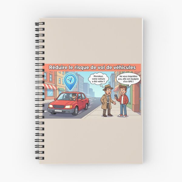Item preview, Reducing the risk of vehicle theft – Humorous cartoon about GPS geolocation and car anti-theft devices 7 designed and sold by WordPlayStudio.